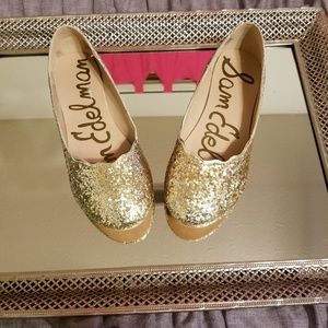 Gold Little Girl Sparkly Flats